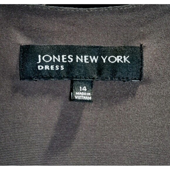 Jone New York Cap Sleeve Brown Yellow Abstract Floral Empire Waist Maxi Dress 14 - Picture 3 of 5